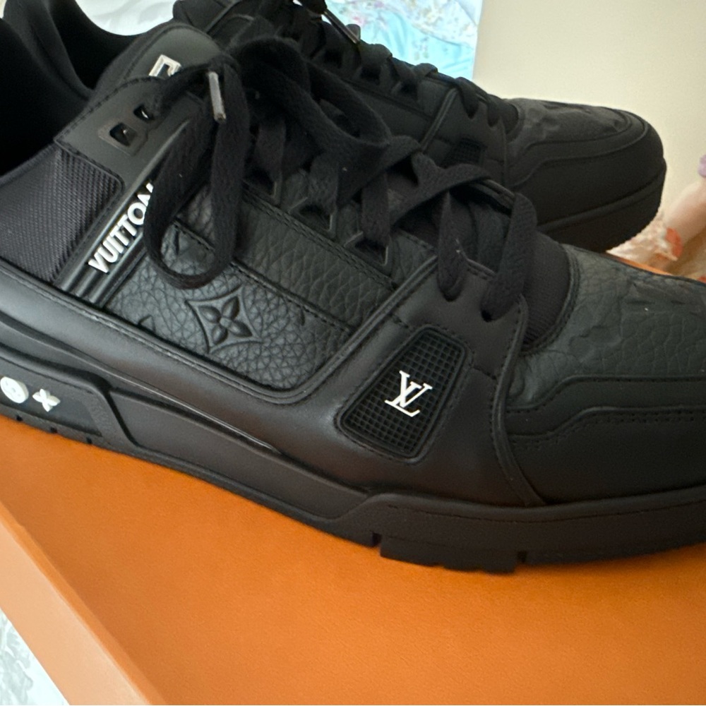 Louis Vuitton Black Athletic Shoes with Cushioned Sole